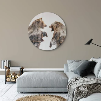 Glasbild Angyalosi - Wilder Konflikt - Rund 