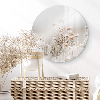 Glasbild Annie - Eisblüten - Rund 