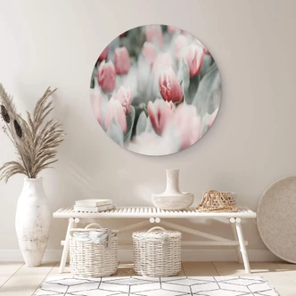 Glasbild Annie - Frühlingstulpen - Rund 