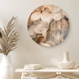 Glasbild Annie - Zarte Blüten - Rund 