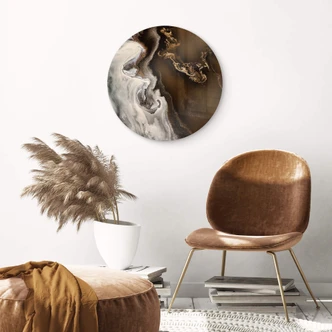 Glasbild Chang - Verschmelzung - Rund 