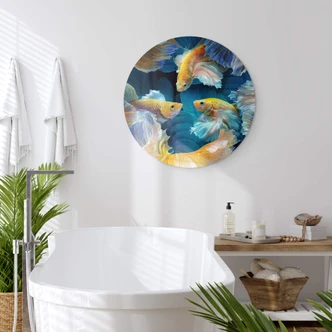 Glasbild Egger - Farbenfrohe Fische - Rund Glasbild Egger - Farbenfrohe Fische - Rund