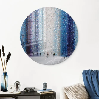 Glasbild Verträumter Regentag - Ermilkina - Rund Glasbild Verträumter Regentag - Ermilkina - Rund