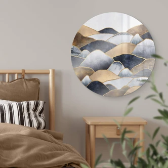 Glasbild Fredriksson - Goldene Hügel - Rund 