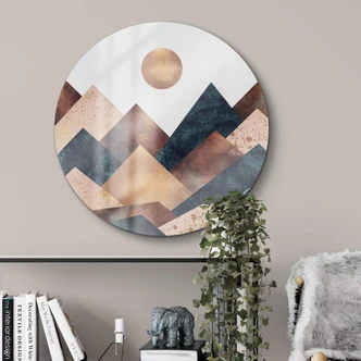 Glasbild Fredriksson - Herbst in den Bergen - Rund Glasbild Fredriksson - Herbst in den Bergen - Rund