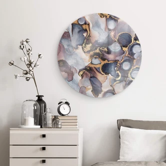 Glasbild Fredriksson - Tinte: Rosé und Gold - Rund 