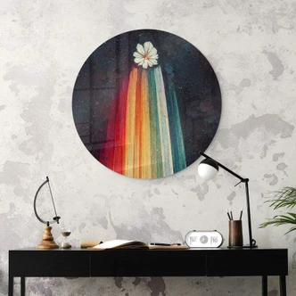 Glasbild Heine - Blumige Grüße aus dem All - Astro Cruise - Rund 