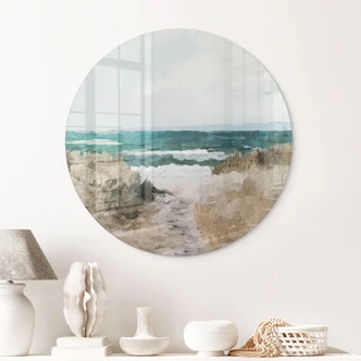 Glasbild Dünenweg zum Strand - Rund - Hobday 