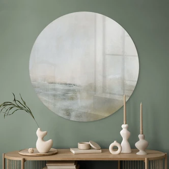 Glasbild Golden Abstrakt - Hobday - Rund Glasbild Golden Abstrakt - Hobday - Rund