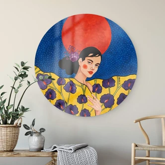 Glasbild Hülya - Vergeude die Nacht - Rund Glasbild Hülya - Vergeude die Nacht - Rund