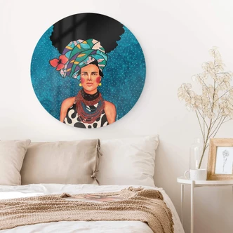 Glasbild Hülya - Was fühlst du - Rund 