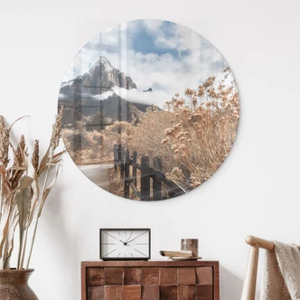 Glasbild Der Weg zum Gipfel - Iqbal - Rund 