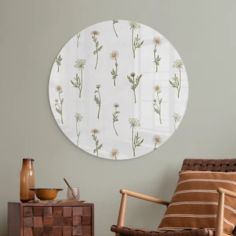 Glasbild Wiesenromantik mit Feldblumen - Kikki Belle - Rund Glasbild Wiesenromantik mit Feldblumen - Kikki Belle - Rund