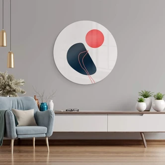 Glasbild Kubistika - Abstraktion - Rund 