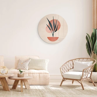 Glasbild Abstrakte Pflanze - Kubistika - Kopenhagen - Rund 