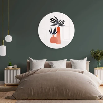 Glasbild Kubistika - Märchenpflanzen - Rund 