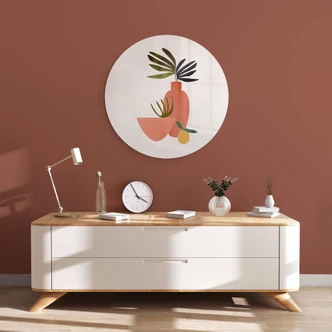 Glasbild Kubistika - Saftige Zitrone - Rund Glasbild Kubistika - Saftige Zitrone - Rund