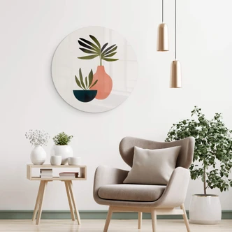 Glasbild Kubistika - Skandinavisches Stillleben - Rund 