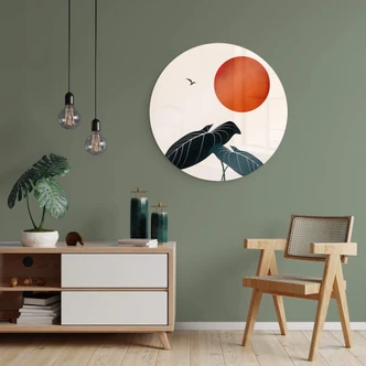 Glasbild Kubistika - Träume in der Nacht - Rund 