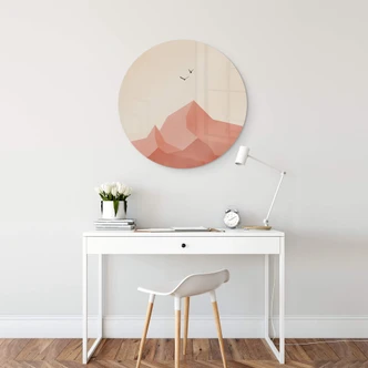 Glasbild Kubistika - Zugspitze - Rund Glasbild Kubistika - Zugspitze - Rund