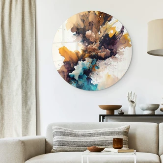 Glasbild Mauro - Farbenrausch im Herbst - Rund Glasbild Mauro - Farbenrausch im Herbst - Rund