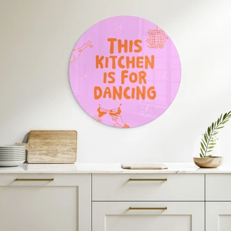 Glasbild This kitchen is for dancing - Ohkimiko - Rund 