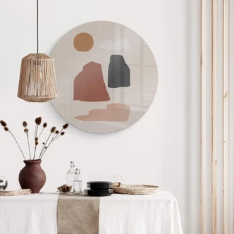 Glasbild Orara Studio - Landschaft bei Tag - Rund 