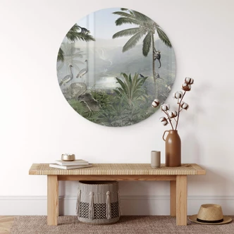 Glasbild Sir Edward - Affenreservat - Rund Glasbild Sir Edward - Affenreservat - Rund