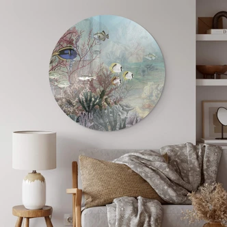 Glasbild Sir Edward - Korallenbewohner - Rund Glasbild Sir Edward - Korallenbewohner - Rund