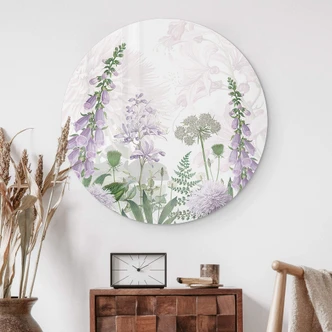 Glasbild Sir Edward - Lila Fingerhut - Rund 