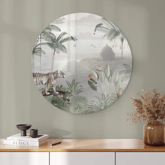 Glasbild Sir Edward - Tiger in den Tropen - Rund 