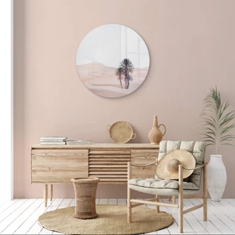 Glasbild Sisi & Seb - Traumhafte Wüste - Rund 