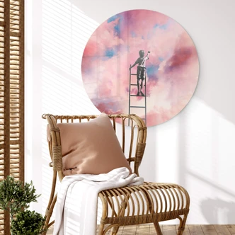 Glasbild Wolkenmaler Rund - Taudalpoi Glasbild Wolkenmaler Rund - Taudalpoi