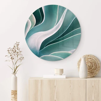 Glasbild Wechsler - Agave Pflanze im Morgenlicht - Rund Glasbild Wechsler - Agave Pflanze im Morgenlicht - Rund