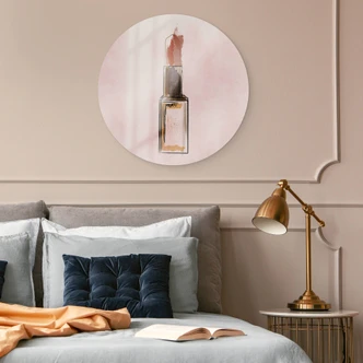 Glasbild Kubistika - Lippenstift - Rund 