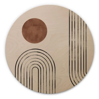 Trätavla 1X Studio - Bågar och knoppar - Rund 