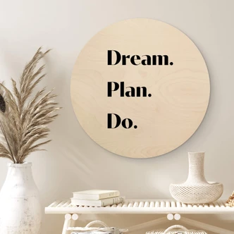 Wandcirkel Hout 1X Studio - Dream Plan Do 