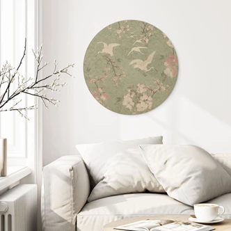 Trätavlor av trä i körsbärsblom Rush Green - Blomstersmycke - Rund 