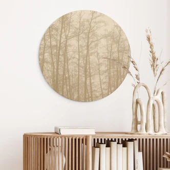 Trätavla Lugn vinterskog - Böhmer - Rund 