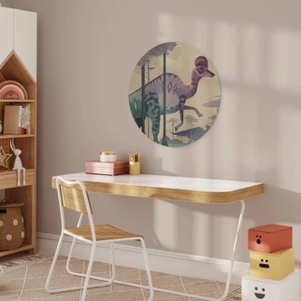 Tableau sur bois rond Braun - Corythosaurus 