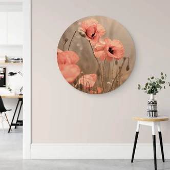 Holzbild Delgado - Mohnblumenromantik - Rund 