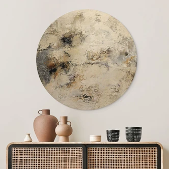 Holzbild Farben der Erde - Fedrau - Rund 