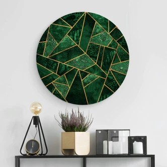 Wandcirkel Hout Fredriksson - Donkergroene Smaragd 