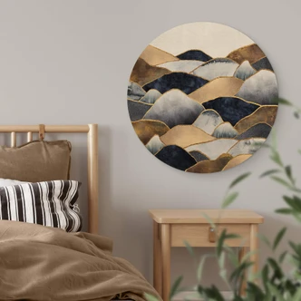 Holzbild Fredriksson - Goldene Hügel - Rund 