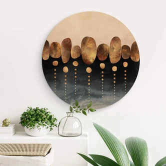 Wandcirkel Hout Fredriksson - Natural Abstraction 