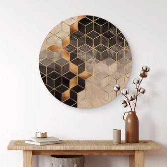 Holzbild Fredriksson - Smoky Cubes - Rund Holzbild Fredriksson - Smoky Cubes - Rund