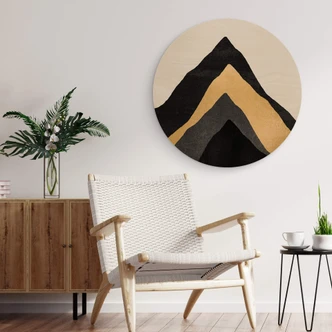 Holzbild Fredriksson - Vier Berge - Rund Holzbild Fredriksson - Vier Berge - Rund