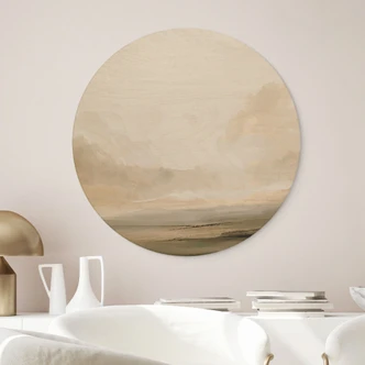 Holzbild Wolken am Himmel - Hobday - Rund Holzbild Wolken am Himmel - Hobday - Rund