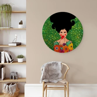 Wandcirkel Hout Hülya - the Red Apple 