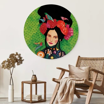 Holzbild Ein gut gehütetes Geheimnis - Rund - Hülya Holzbild Ein gut gehütetes Geheimnis - Rund - Hülya